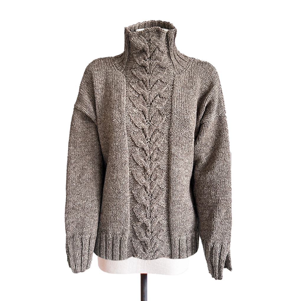STRICKPAKET STEHKRAGENPULLOVER MIT AJOUREINSATZ