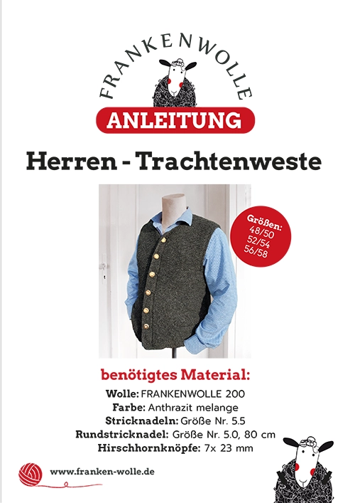 Strickanleitung M010 "Trachtenweste"  Design FRANKENWOLLE  DIGITAL