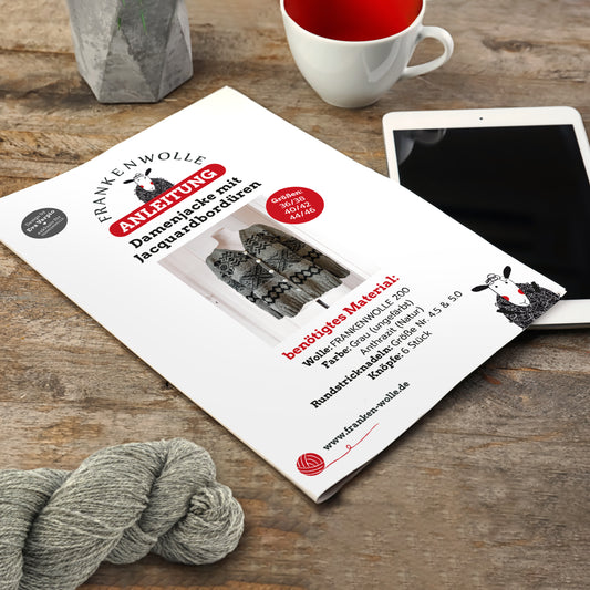 Strickanleitung M006 "Jacke mit Jacquardmuster" Design Eva Varpio  DIGITAL